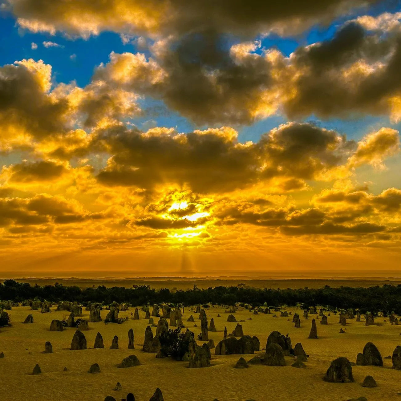 Pinnacles at Sunset and Night
